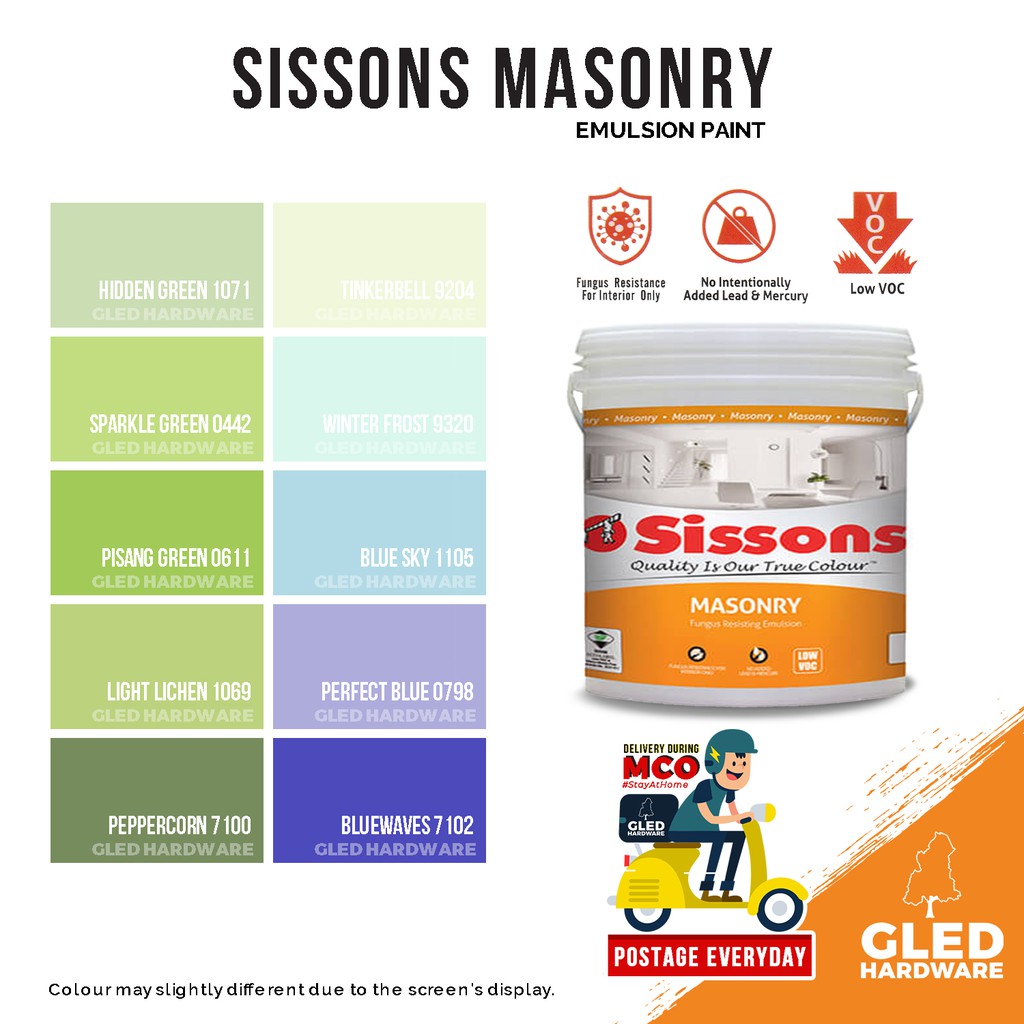 Emulsion Paint (Interior/Exterior) Sissons Masonry Paint Fungas