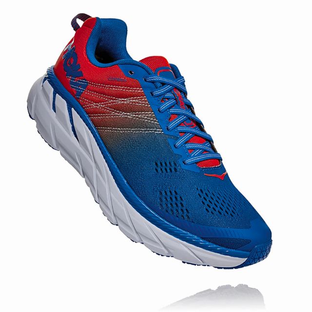 Hoka Clifton 6 Men Mandarin Red Imperial Blue 2E Wide Shopee Malaysia