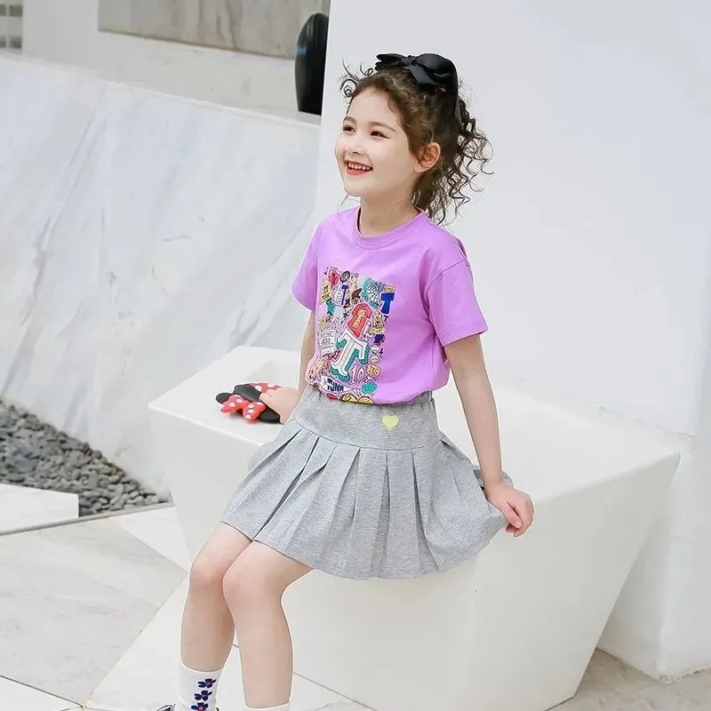 Girls Pleated Skirts Children s Cotton Skirts Short Skirts with Safety Pants Thin Skirts Kids Fashion Shopee Malaysia