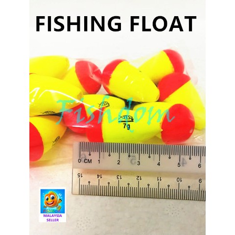 FISHDOM YES YELLOW RED FISHING FLOAT 2G / 3G / 4G / 5G / 6G / 7G / 10G ...