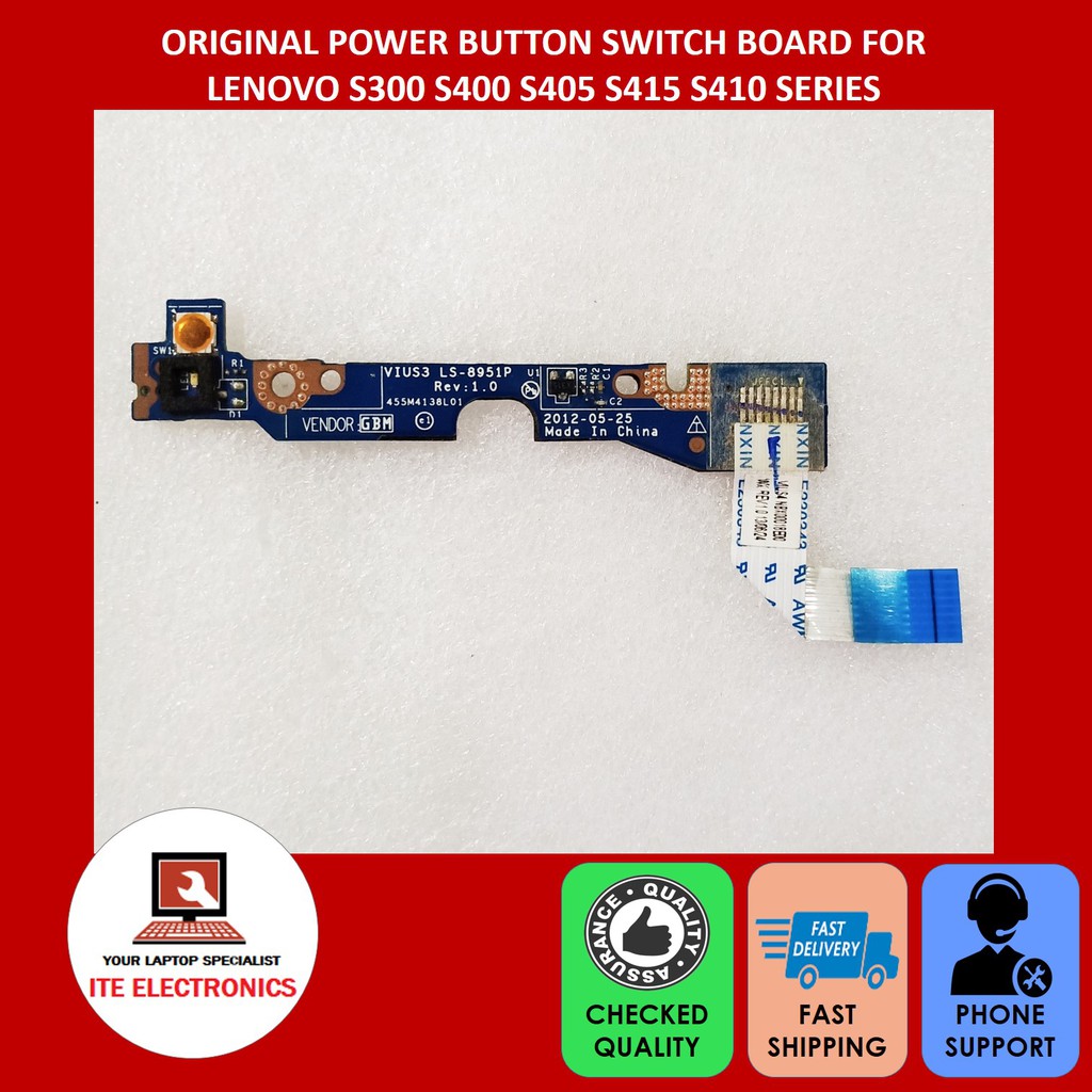 ORIGINAL LENOVO S300 S400 S405 S415 S410 SERIES ON/OFF POWER BUTTON ...