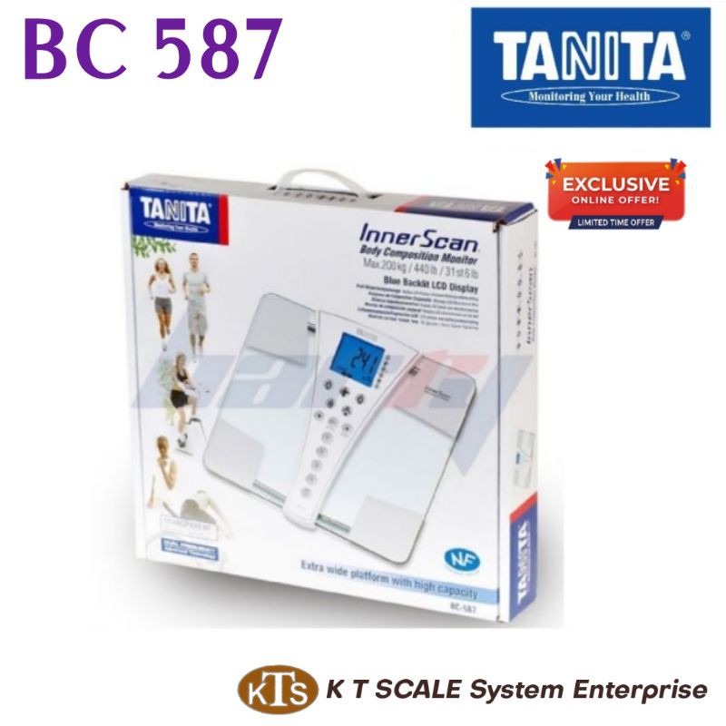 Tanita BC-587 Digital 200kg Innerscan Body Composition Weight Scale LCD  Display