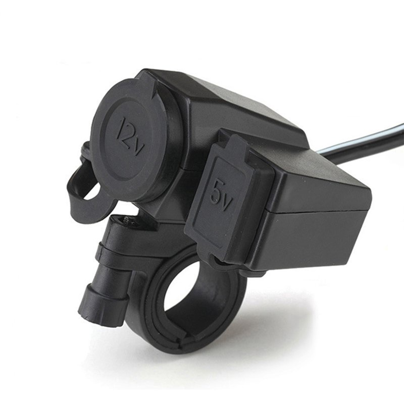 2.1A 12V Motorbike Handlebar Motorcycle USB Charger Phone Cigarette