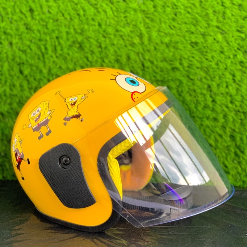 Helmet motorcycle for kids safety cartoon spongebob boy girl kanak