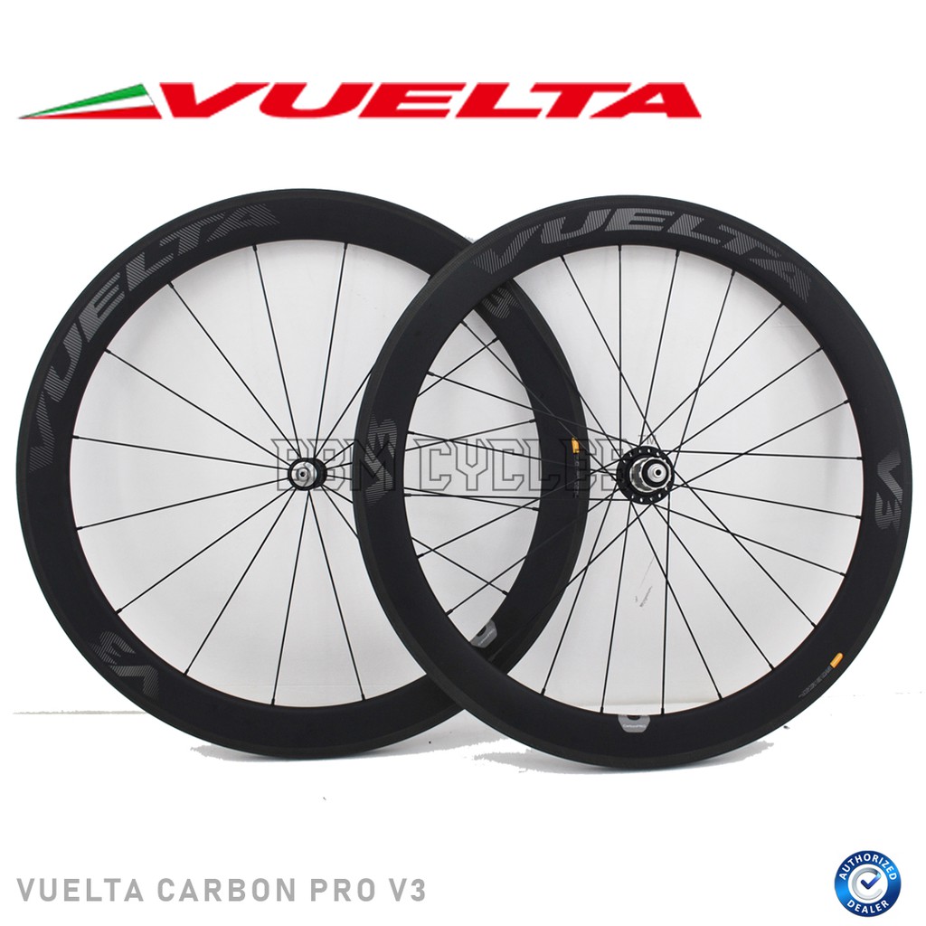 Vuelta Carbon Pro V3 Road Hand Built Wheelset Ceramic Bearing 55m