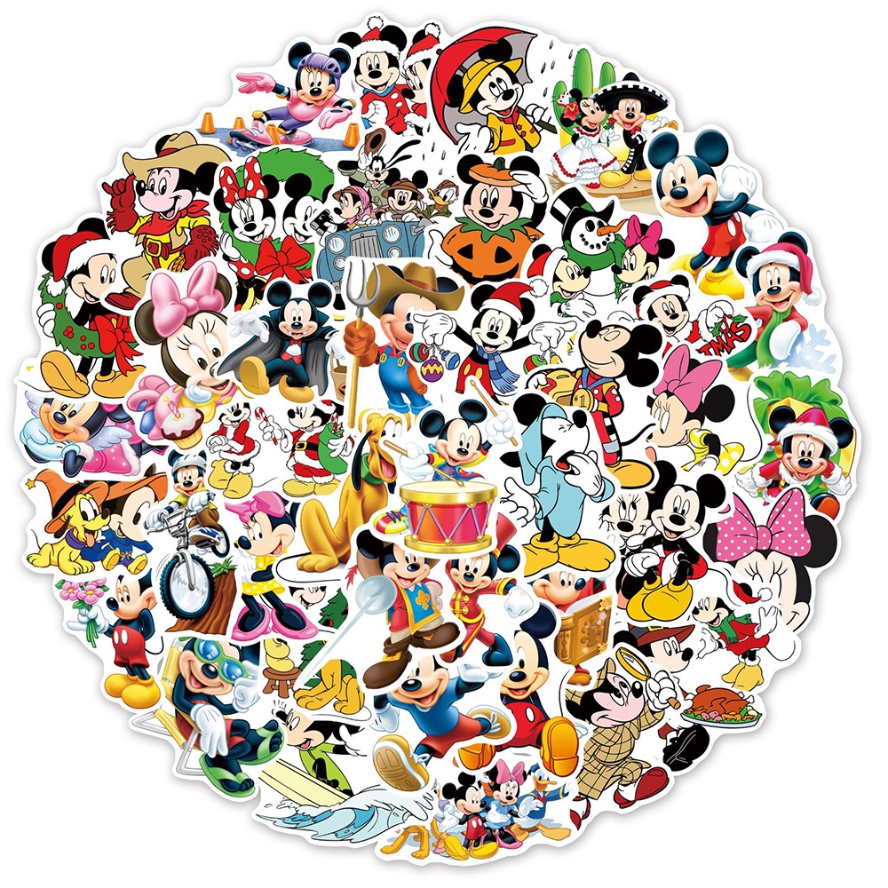 50 pcs Mickey Mouse Cute Cartoon Waterproof PVC Stickers | Shopee Malaysia