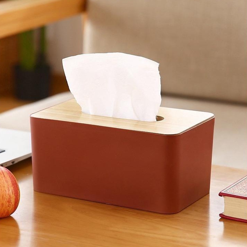 DC Modern Tissue Box Napkin Holder Oak Wood Storage Living Room Deco ...