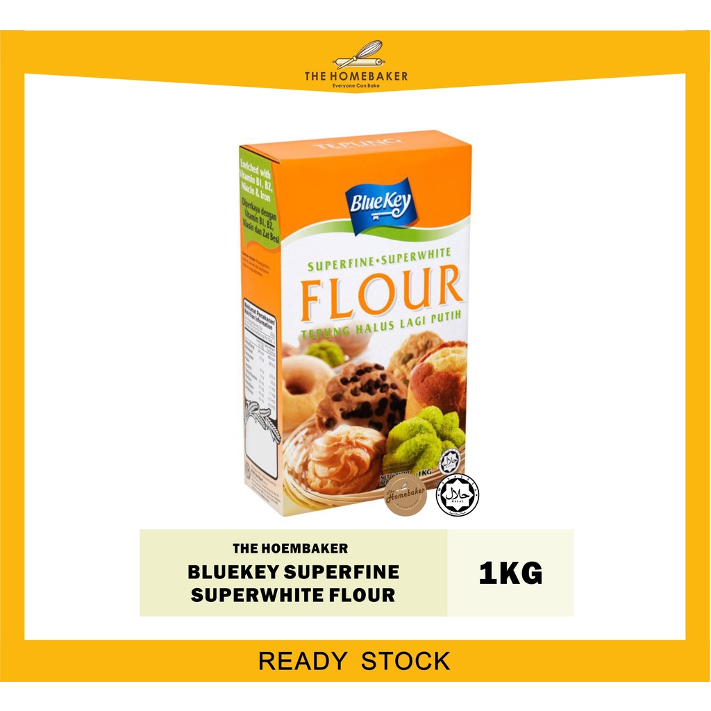 Blue Key Superfine Superwhite Flour 1kg / BlueKey Tepung Halus Lagi ...