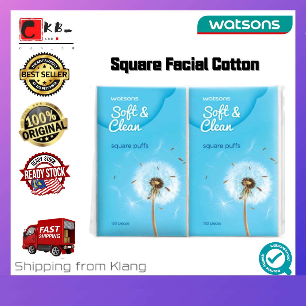 🔥Ready Stock🔥Watsons Square Facial Cotton 150's - WATSON | Shopee Malaysia