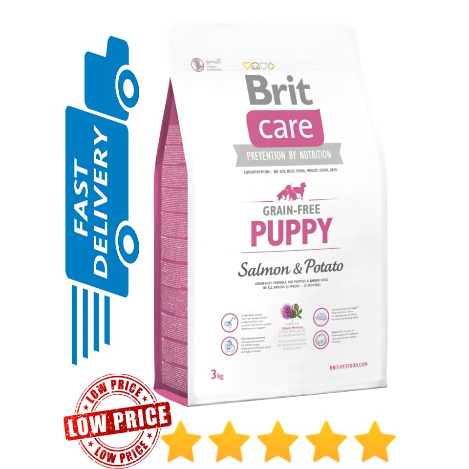 Brit care grain free puppy salmon & potato 3kg best sale