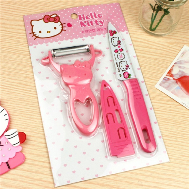 [Ready Stock]Hello Kitty knife set and fruit peeling knife | Shopee ...