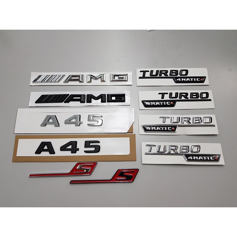 Mercedes Benz AMG logo a45 cla45 4 matic matt black star AMG fender ...