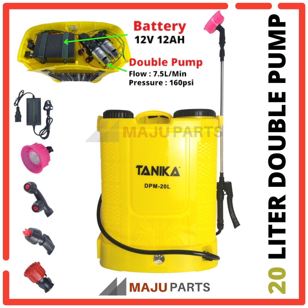 OGAWA TANIKA BATTERY PUMP PAM RACUN BATERI KNAPSACK SPRAYER PUMP 20 ...