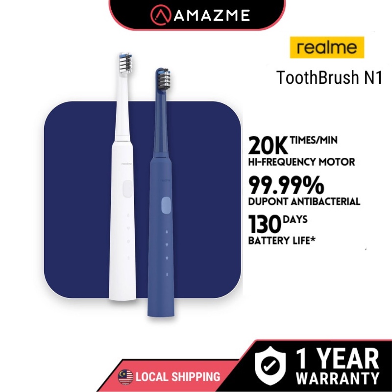 realme N1 Sonic Electric Toothbrush 3 Brush Modes Long Battery Life 99.99 Dupont Antibacterial