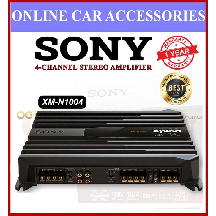 SONY XM-N1004 1000 WATTS 4 CHANNEL STEREO CAR AMPLIFIER 4 CHANNEL CAR ...