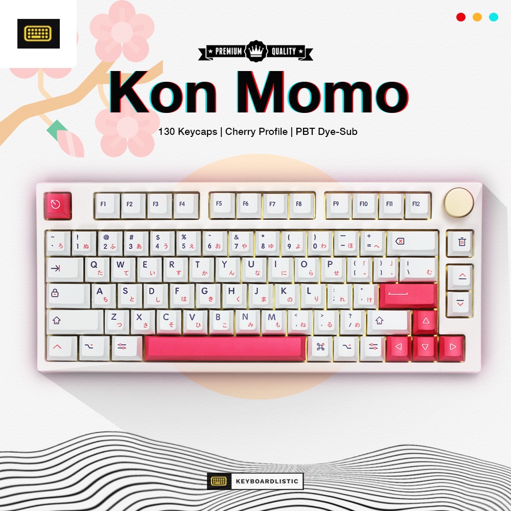 [𝐅𝐑𝐄𝐄 𝐒𝐇𝐈𝐏𝐏𝐈𝐍𝐆] Kon Momo Keycaps | Cherry Profile | PBT Dye-Sub | Royal ...