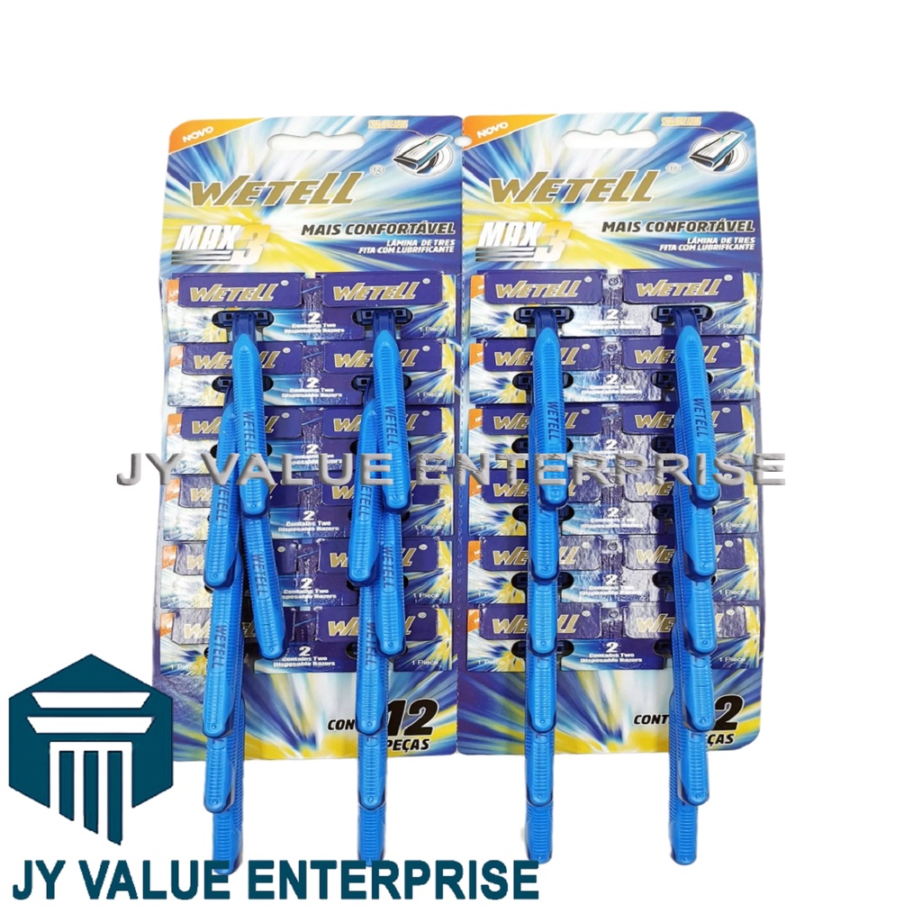 24 PCS Pisau Cukur Shaving Razor WETELL MAX 3 Triple Blade Disposable ...