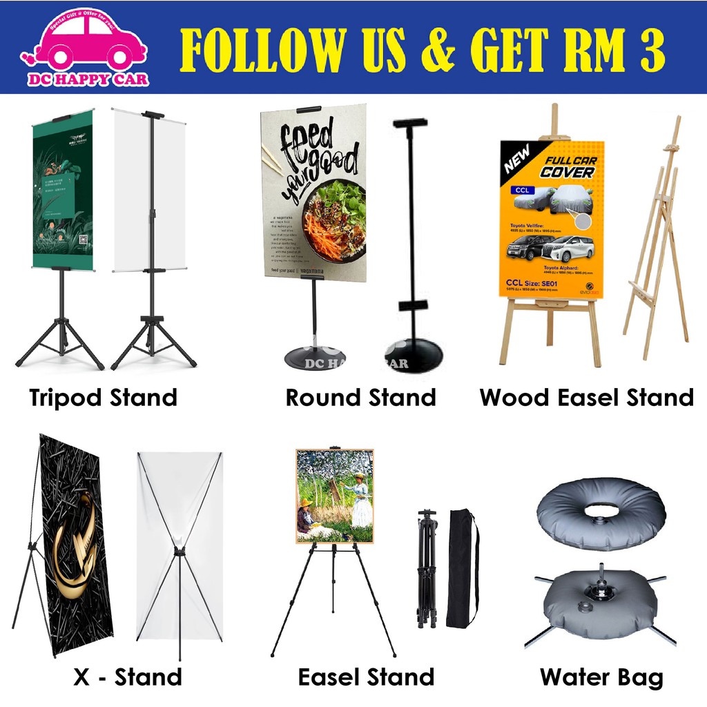 Round Stand/ Tripod Stand / X Stand /Poster Stand / Easel Stand /Water ...