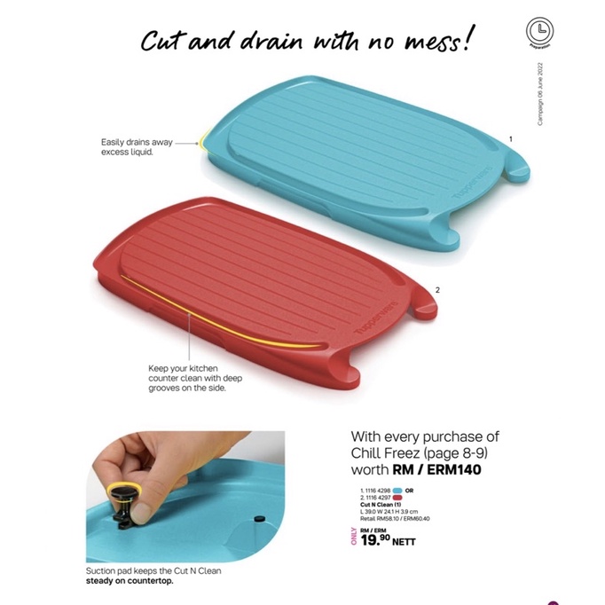 Tupperware Cut N Clean (1pc) | Shopee Malaysia