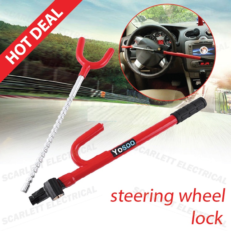 Universal T Style Anti Theft Steering Wheel Lock Car Security Key Lock ...