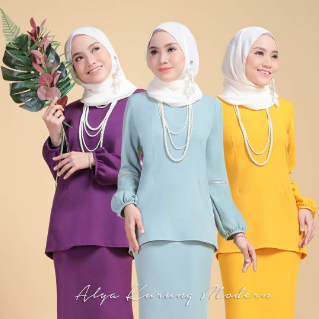 Baju Alya kurung modern bridesmaid plain baju kurungu | Shopee Malaysia