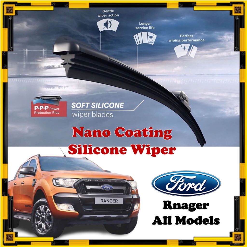 Ford Ranger - Nano Coating Soft Silicone Car Wiper Blades - 1 Pair ...
