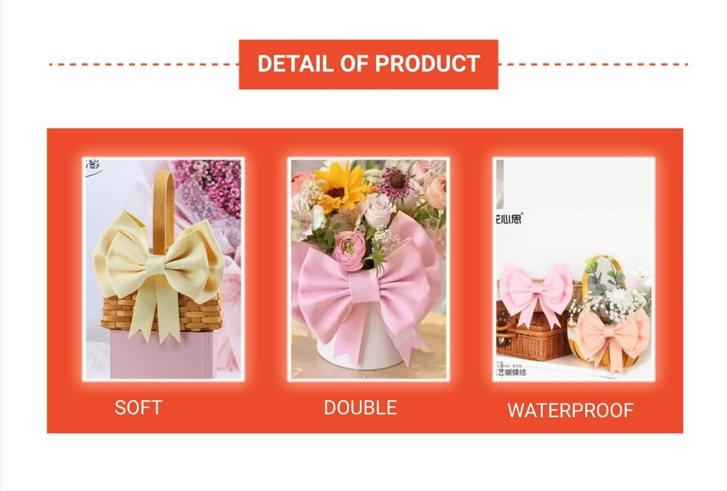 1PCS Macaroon Bow Ribbon Reben Riben Gift Flower Bouquet Happy Birthday ...