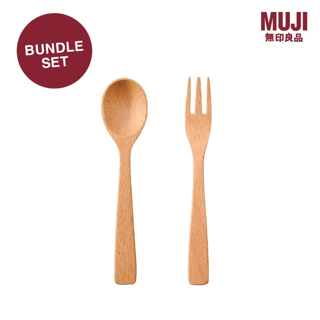 [Bundle Set] MUJI Wooden Cutlery Set Shopee Malaysia
