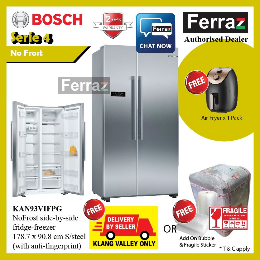 Bosch KAN93VIFPG Series 4 Side By Side Fridge S/S 560L / Bosch