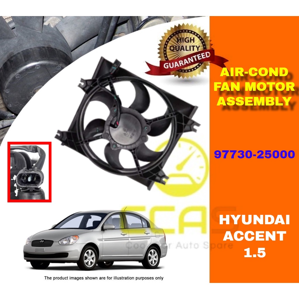 AirCond Fan Motor Cooling Assembly set Hyundai Accent 1.5 97730