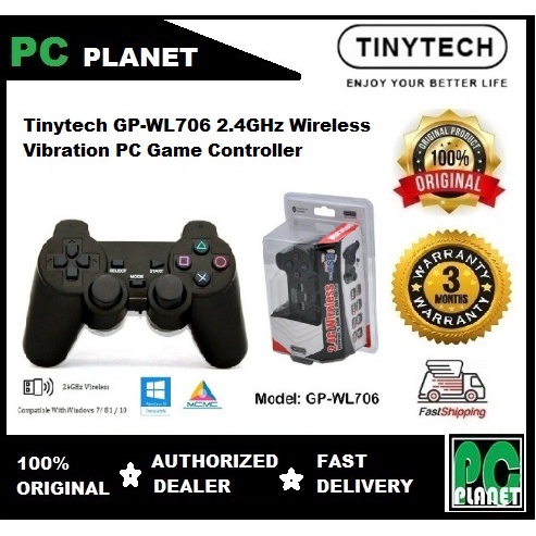 Tinytech GP-WL706 2.4GHz Wireless Vibration PC Game Controller | Shopee ...