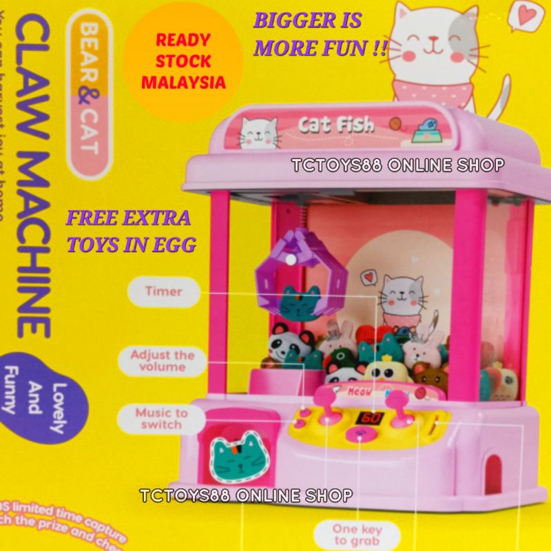 MALAYSIA STOCK ️ PORTABLE CLAW MACHINE TOY BIGGER CLIPPING MACHING