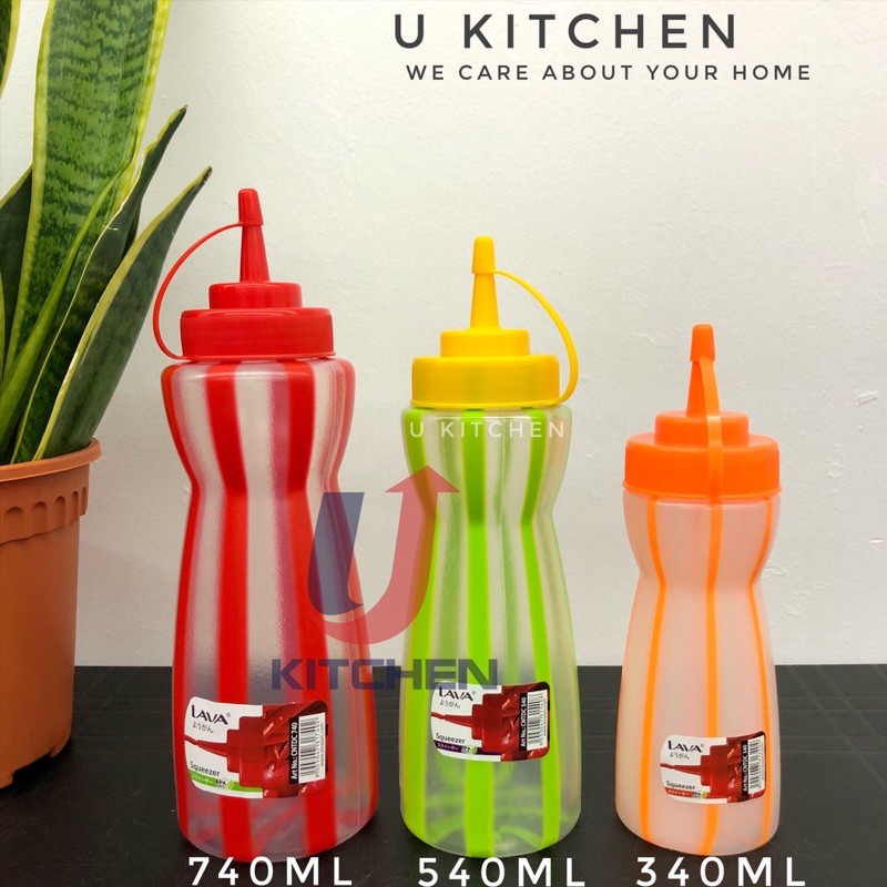 Lava Squeeze Bottle Condiment Dispenser /Acuan Botol Roti Jala / Botol ...