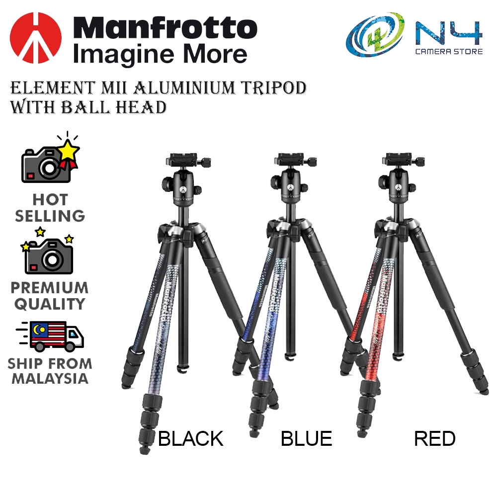 Manfrotto Element MII Aluminum Tripod with Ball Head (Original