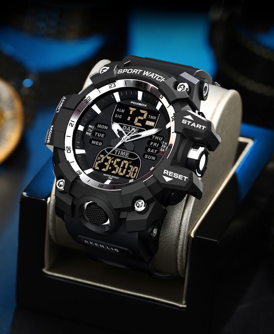 FOXBOX Original Electronic Digital Watch Men Electronic Sport ...