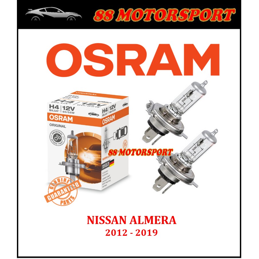 Original Osram Nissan Almera Headlamp HeadLight Light halogen Bulb 2012 2013 2014 2015 2016 2017