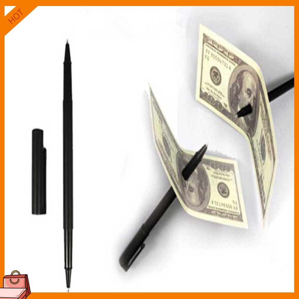 Magic Makers Pen Through Dollar Trick - Black Plastic, Standard Size, Model MM-6496