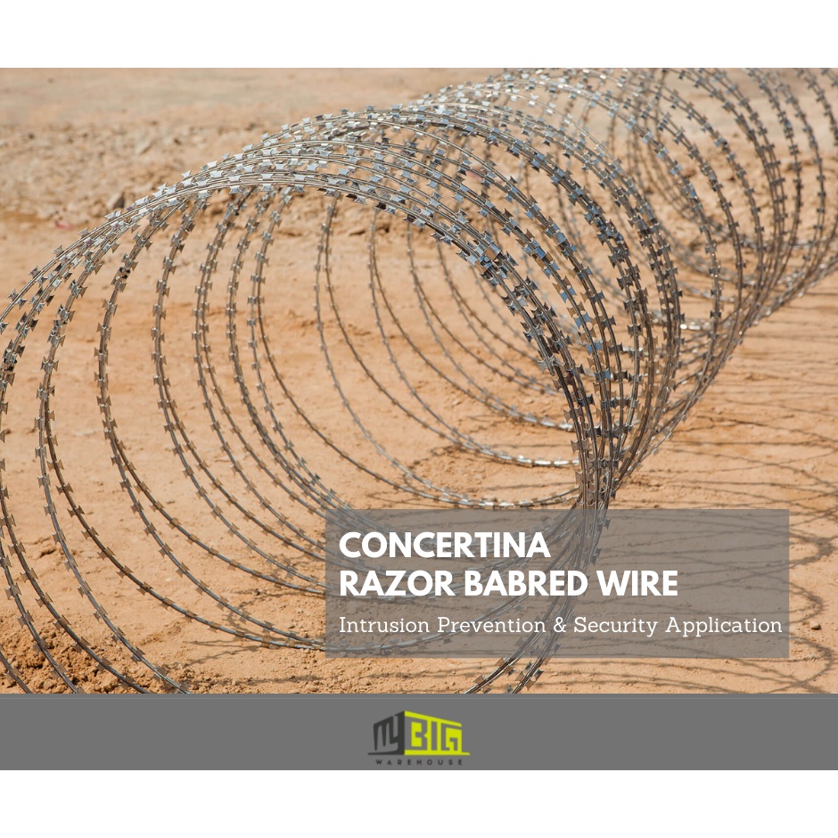 RAZOR BARBED WIRE GI 500mm/700mm/1000mm/100m (Roll & Straight Type ...