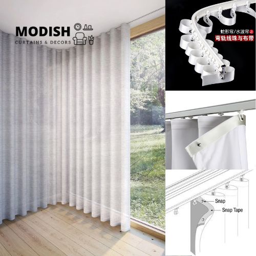 SFold Wave bendable curtain rail langsir boleh lentur railing besi