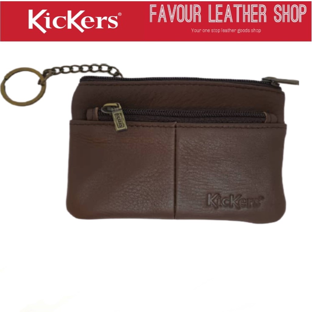 Kickers Genuine Leather Coin Pouch 1KIC 88369 Brown PGMall