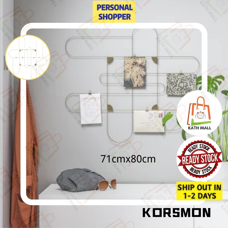 KORSMON Memo board with clips, goldcolour I Papan memo dengan klip