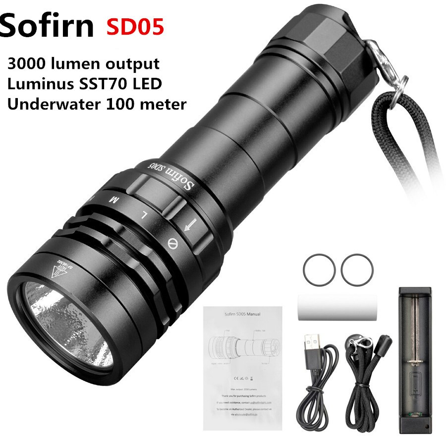 Sofirn SD01 Pro Powerful Diving Flashlight with Magnetic Control Switch