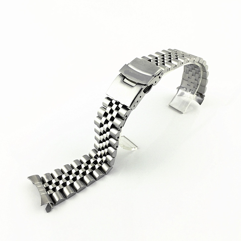 Seiko 19mm Jubilee Stainless Steel Watch Strap With Curved Lug Ends - Silver