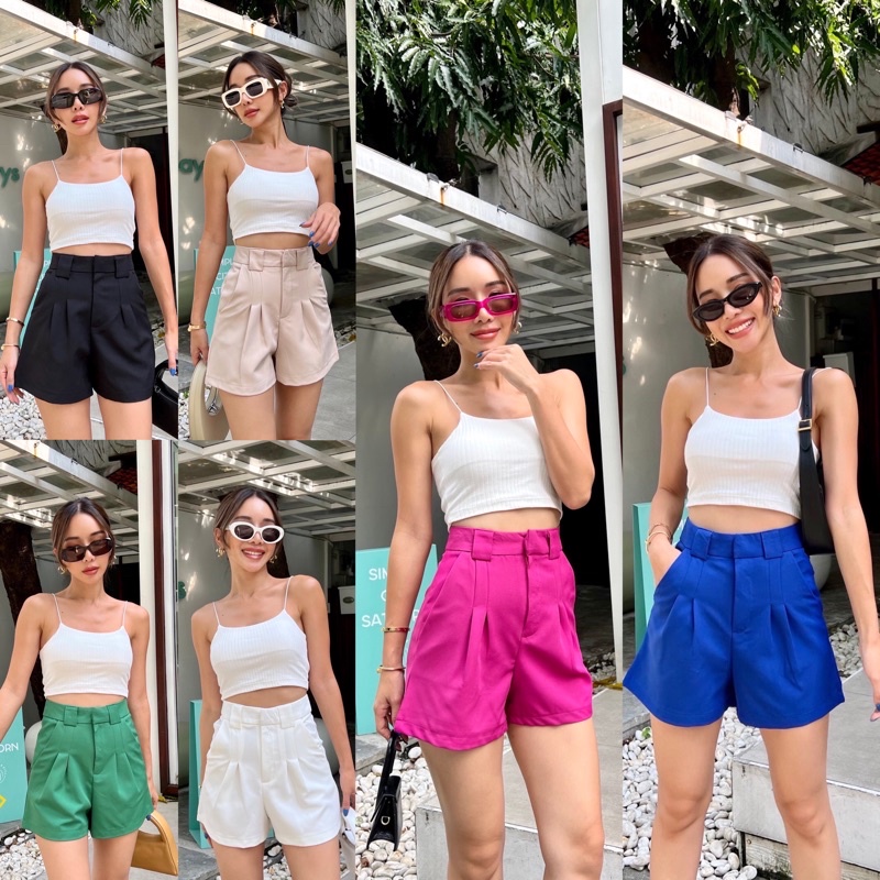 Petite high waisted on sale shorts