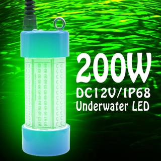 READY STOCK ] 200W Underwater Fishing Light 8500 Lumens 12V Battery Powered  Led Underwater Deep Fishing Green Light 300W 500W 1000W night fishing light