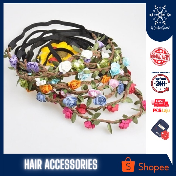 Hawaiian Set Pink Garland Headband and Wristband main image 0