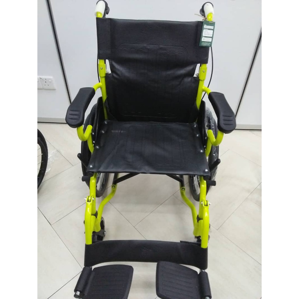 ALUMINIUM LIGHTWEIGHT WHEELCHAIR,(APPLE GREEN) KERUSI RODA RINGAN ...