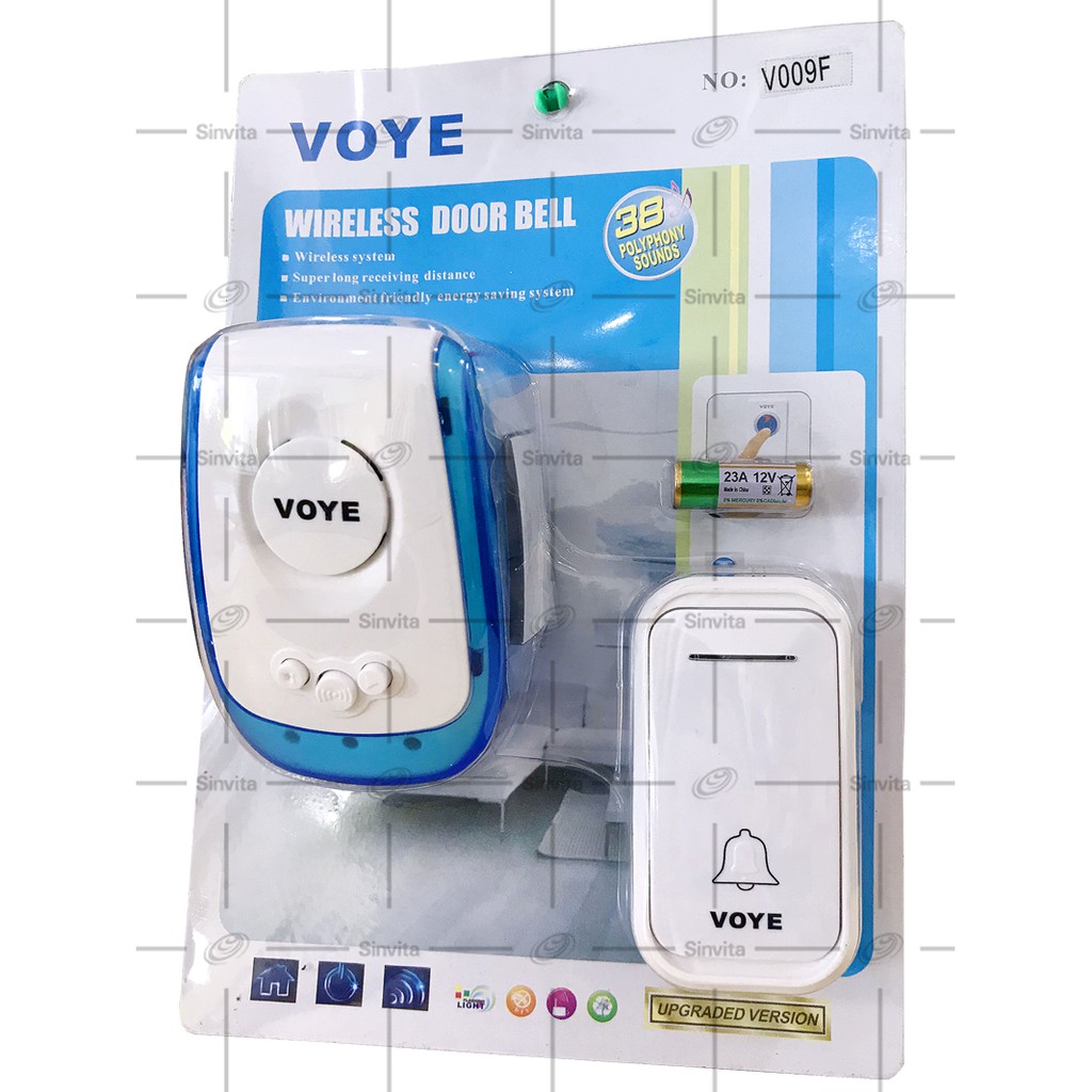 VOYE V009F 1 TO 1 WIRELESS DOOR BELL (LONG RANGE) Shopee Malaysia
