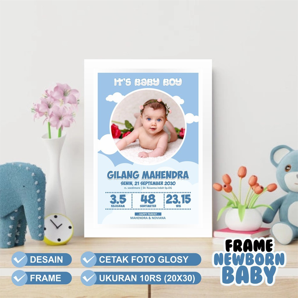 Cute Baby Biodata Print+Frame Can Be custom | Shopee Malaysia