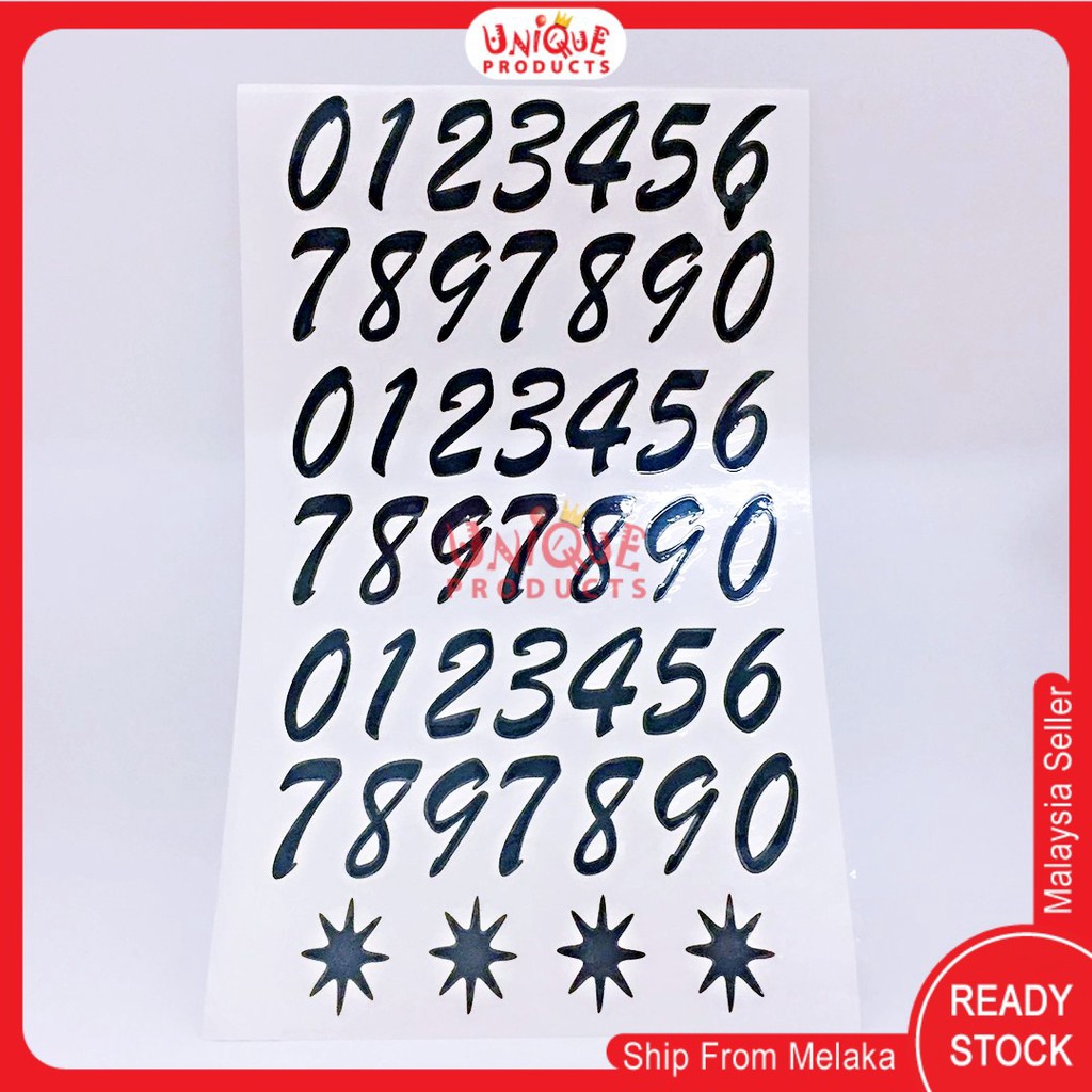 Metallic Shining Happy Birthday Alphabet Numbering vinyl Sticker Bobo ...